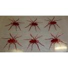 6 Buegelpailletten Spinnen Hologramm rot
